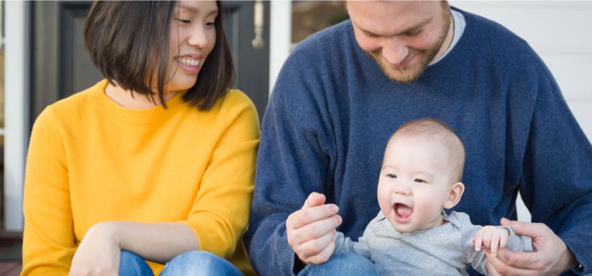 baby safety month mom, dad, and baby